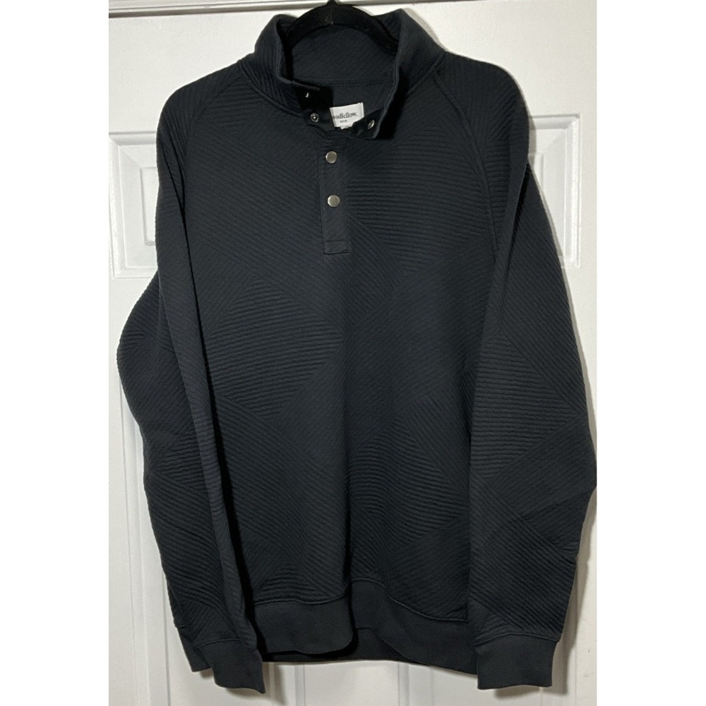 Goodfellow & Co 1/4 Snap Quilted Pullover Dark Gray/Black Men's Medium